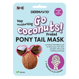 DERMA V10 DEEP MOISTURISING GO COCONUTS PRINTED PONY TAIL MASK