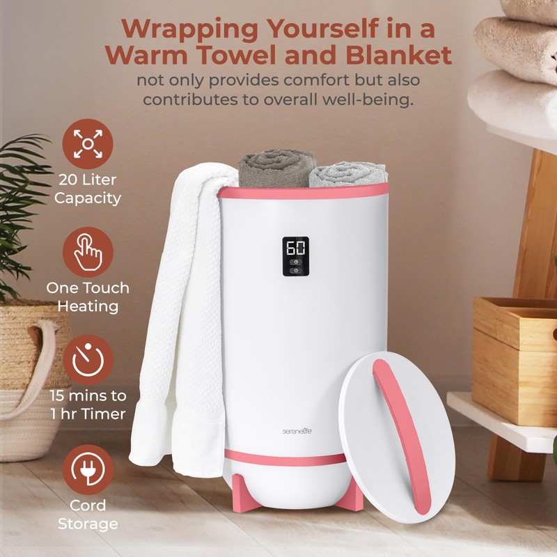 SereneLife Portable Towel and Blanket Warmer – Towel Heater for