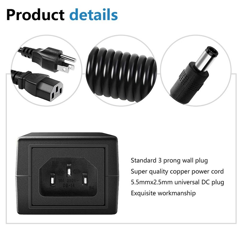 SHNITPWR 24V 3A DC Power Supply Adapter AC 100V~240V to
