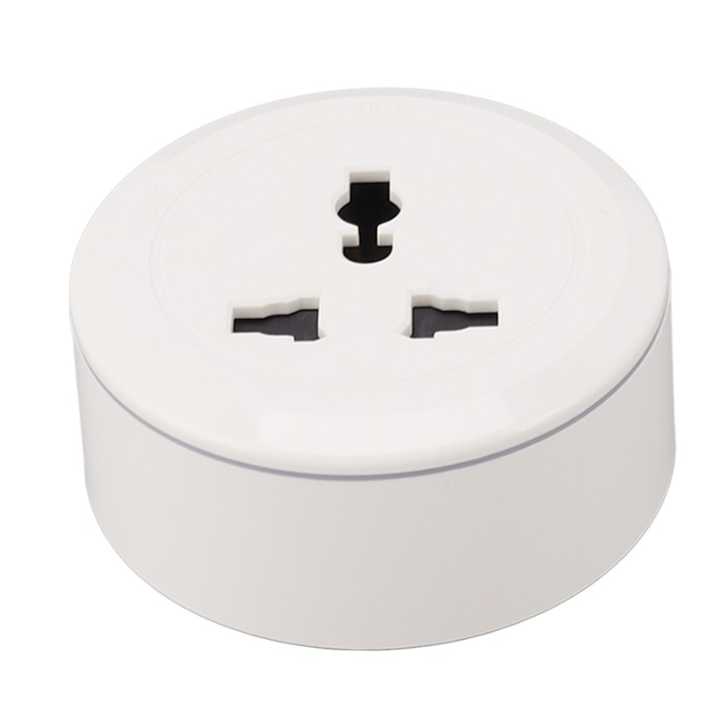 13A Power Track Socket Multifunctional White Round Surface Mounted Movable
