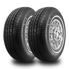 Set of 2 (TWO) Travelstar UN106 All Season 14mm White Wall Radial Passenger Car Tire - 155/80R13 79T + Road Hazard Warranty Included 155/80/13 (Tire Only)