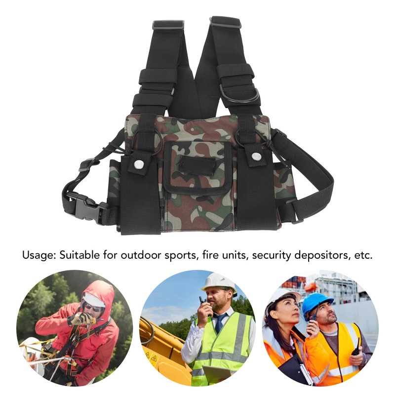 Radio Chest Harness 2 Pockets Oxford Cloth Adjustable Vest Rig
