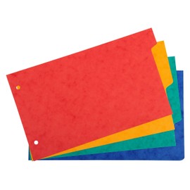 Exacompta - Ref 704E - Pack of 10 dividers for Index Cards Made of Genuine Soft Glossy Card 225 g/m2 FSC® with 4 Neutral tabs - 2 Rings - File Format 125x200 mm