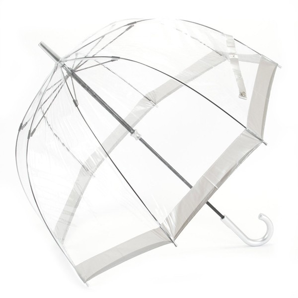 Fulton L041 BirdCage1 Women's Umbrella, Long Umbrella, Bird Cage, Fulton Umbrella, Silver