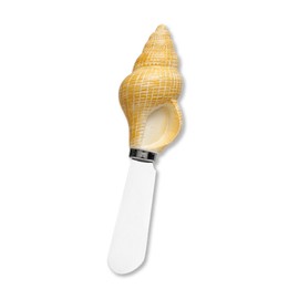 UPware 4-Piece Hand Painted Resin Handle with Stainless Steel Blade Cheese Spreader Butter Spreader knives (Shells)