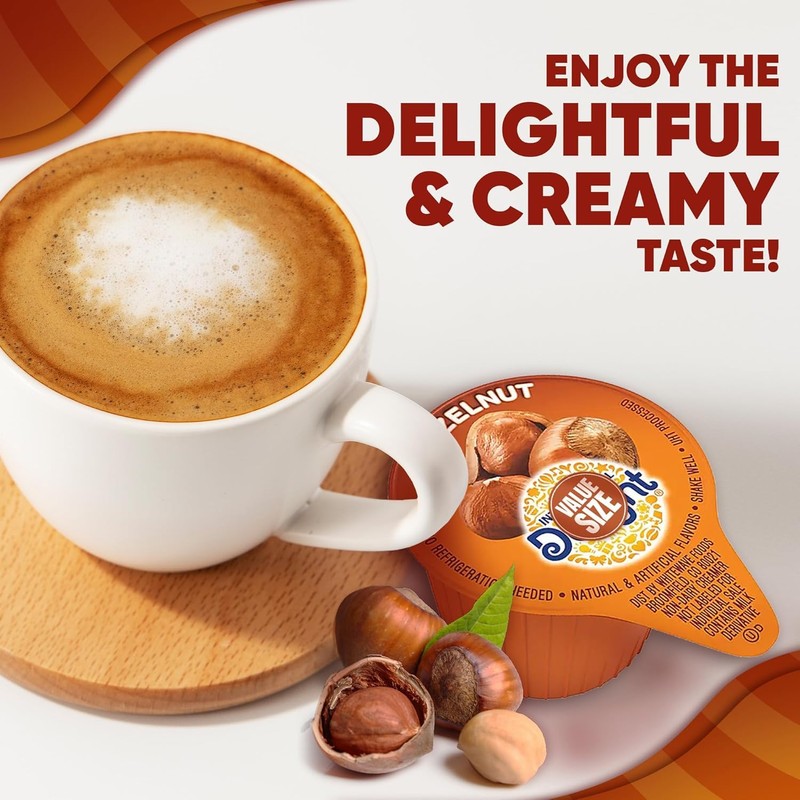Delight Hazelnut Creamer Singles, Coffee Creamer Hazelnut 192 Creamer Singles