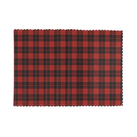 Christmas Plaid Red Black Buffalo Check Placemats for Dining Table Set of 6,Four Seasons Kitchen Dining Table Decoration for Indoor Party Home 12x18 Inch