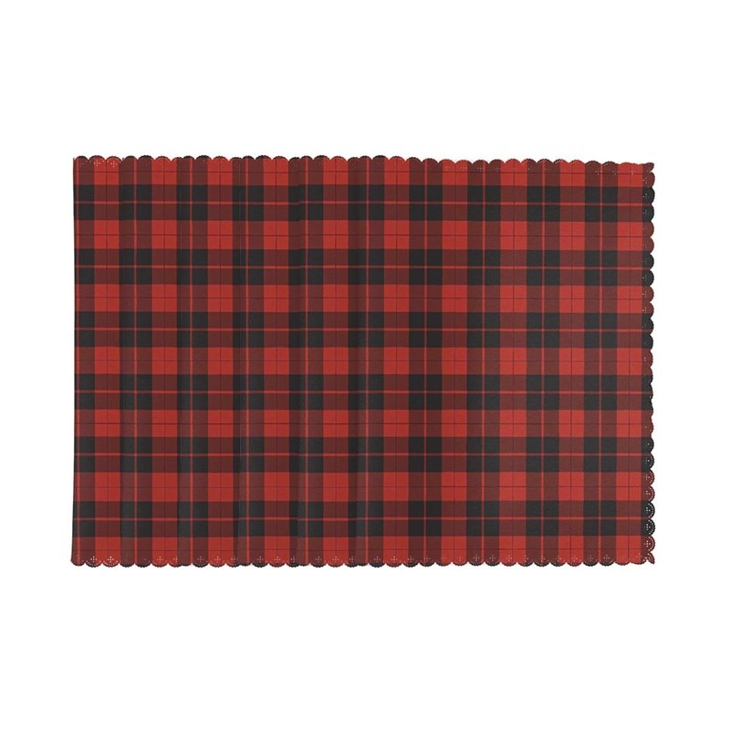 Christmas Plaid Red Black Buffalo Check Placemats for Dining Table
