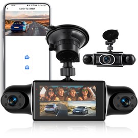 360° 4 Channel 2K Dash Cam Front and Rear Inside,3” Dash Camera for Cars Car Camera with WiFi,APP Control,IR Night Vision,Loop Recording,G-Sensor,Parking Assistance,24H Parking Monitor