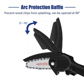 Mini Chainsaw 4-Inch Cordless Chainsaw Handheld Electric Protable Chainsaw 0.7kg Lightweight with Box 24V Electric Hand Chainsaw for Courtyard Tree Branch Wood Cutting