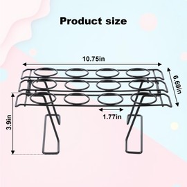 MAQUITA 2 Pcs Ice Cream Cone Baking Racks Cupcake Display Stands Black Cone Holders for Home Kitchen