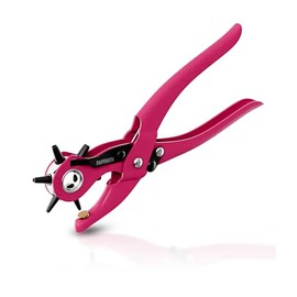 Paffrath Revolving Punch Pliers – Pink Edition – Hardened, Precisely Interchangeable Hole Pipes Diameter 2.0 – 4.5 mm – Perfect for Cardboard, Leather and Crafts – Automatic Lock for Easy One-Handed