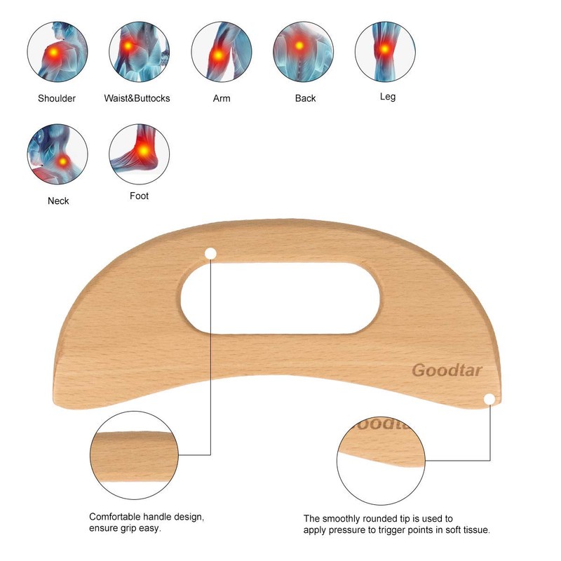 Goodtar Wooden Cellulite Massager, Body Guasha Tool Wooden Guasha Tool