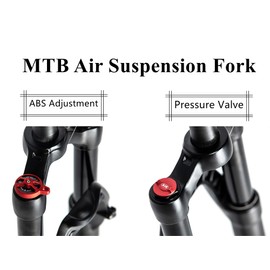 MEGHNA Bike Suspension Front Fork Aluminium Alloy Lightweight Air Suspension Fork Straight Tube 27.5/29 inch Mountain Bike Disc Brake 28.6mm Threadless Straight Bicycle Front Fork (27.5 inch)