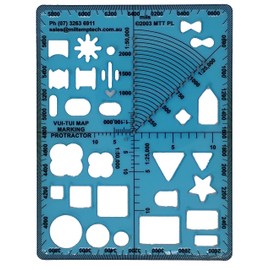 MTT PL - Vui-Tui Map Marking Protractor for Military map Marking, Angle Measurements and map Plotting for Outdoor Navigation, Hiking, Orienteering and Survival.