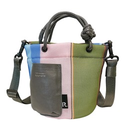 Route 1161 1163 Mini Fluffy Shoulder Tote Bag Baby Lou Wafer SC BR Wafer (116101 Stripe Sax)