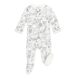 L'ovedbaby Unisex Baby Organic 2-Way Zipper Footie, Snacks, 3-6m