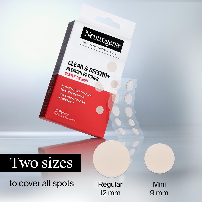Neutrogena Clear & Defend+ Blemish Patches for Sensitive Skin, 30