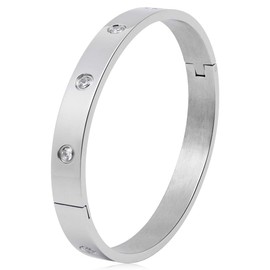 Love Bangle Bracelet for Women, Luxury Gold-Plated Stainless Steel, Simple Style , Stainless Steel