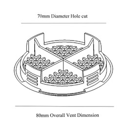 25 Number Timloc Anthracite Grey Plastic Round Eaves Fascia Soffit Push in Roof Vent Airflow Ventilator 70mm 23/4" Dia