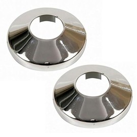PLUMBING4HOME 2x Pieces Chromed PVC Plastic Radiator Pipe Cover Collar Rose 20mm Diameter