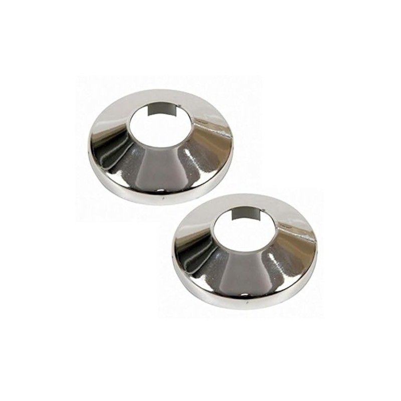 PLUMBING4HOME 2x Pieces Chromed PVC Plastic Radiator Pipe Cover Collar
