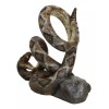 Rustic Western Coiled Diamondback Rattlesnake Snake Wine Bottle Holder Figurine
