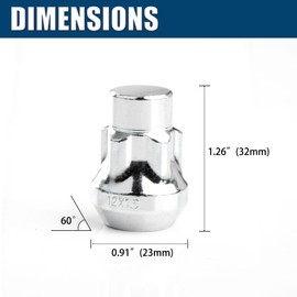GAsupply 4+1 Locking Wheel Nuts with Locking Key, M12 x 1.5 Tapered Seat Nuts Compatible with Most F-ord Focus Fiesta Nissan Mazda Mitsubishi Toyota (Chrome)
