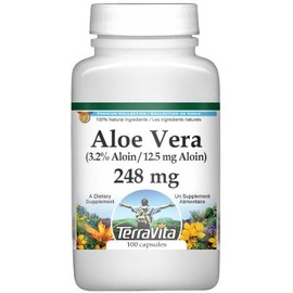 Aloe Vera - (3.2% Aloin (12.5 mg Aloin)) - 248 mg (100 Capsules, ZIN: 407335) - 2 Pack