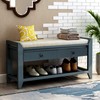 P PURLOVE Storage Bench Multipurpose Entryway Bench Shoe Rack with