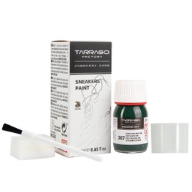 Tarrago Deep Green Shoe Color SNK 307, 25 ml Bottle, with Brush and Sponge, for Smooth Leather, Synthetic Leather or Canvas