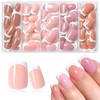 Bellelfin White French Tip Press on Nails Medium Square Fake