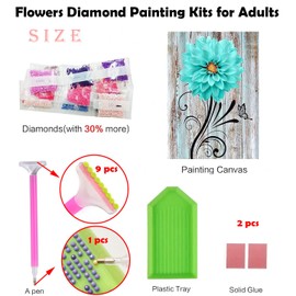 Paifeancodill Flowers Diamond Painting Kits for Adults, DIY Diamond Art Kits, 5D Daisies Diamond Dots Gem Art Kits, Full Drill Kit Crystal Rhinestone Embroidery Pictures Home Wall Decor 12 x 16 inch