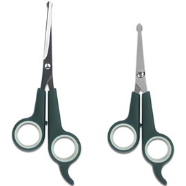 2-Pieces Professional Dog and Cat Grooming Scissors, Pet Trimming Shears, Sharp Stainless Steel Blades with Rounded Tips - Safe Fur Cutting for Dogs, Cats, Horses