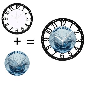 25cm Circular Iron Wall Clock with a Outlet and Plugsheet size: 10 inch, color: Black