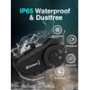 Moman Motorcycle Intercom, H2 Pro【2 Pack Carbon】 Helmet Headset Wireless