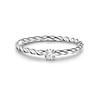 Glanzstücke München Women's Solitaire Ring 925 Sterling Silver with White