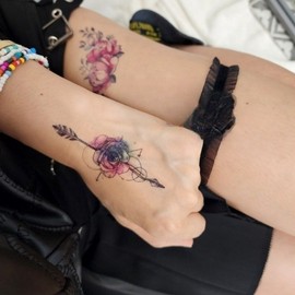 Colorful Lettering Henna Tattoo Stickers for Collarbone, Pelvis, Hands, and Feet RC-168 30ea