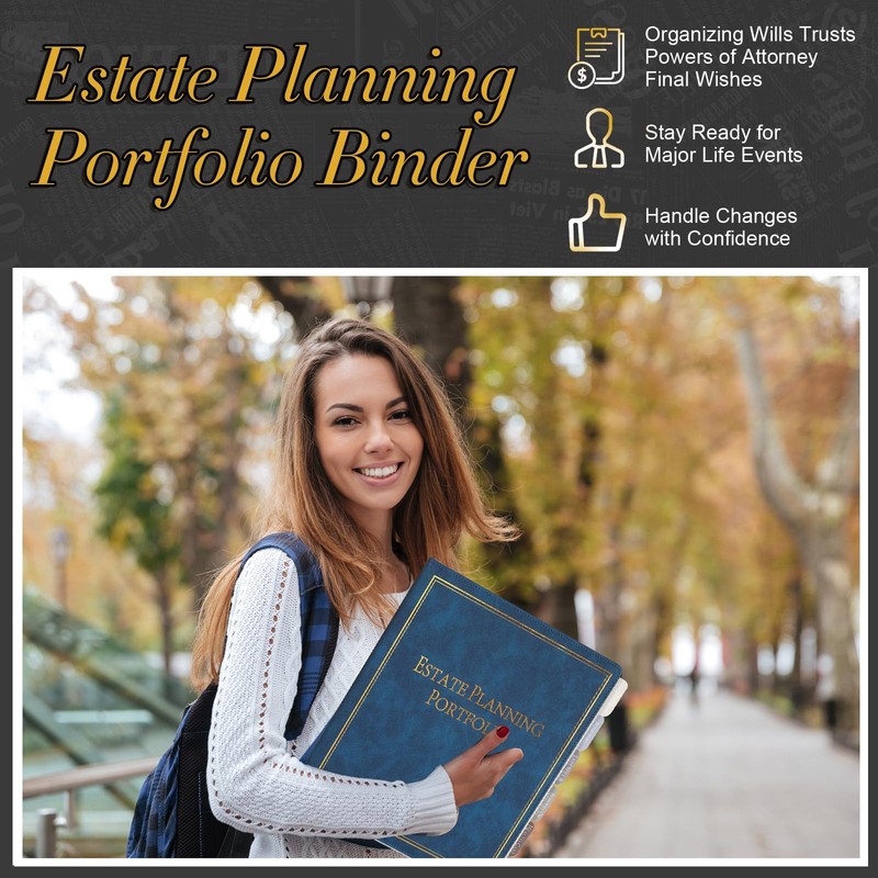 chiazllta 2 Pcs Estate Planning Portfolio Binder with Index Tab