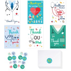 Fancy Land Fancy Land Healthcare Workers Thank You Card Medical Appreciation Cards for Nurses Graduation 12Pcs