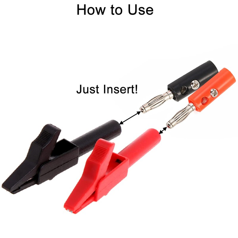 Greluma 2 x crocodile clips, copper crocodile clips with banana