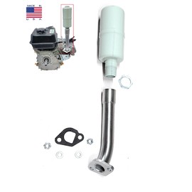 Upwards Exhaust With Muffler for: GX160 & GX200, Predator 212cc, DuroMax 7HP, 212cc Tillotson Hemi Engine Pull Start.