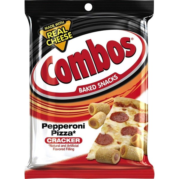 COMBOS Pepperoni Pizza Cracker Baked Snacks 6.3-Ounce Bag (6 pack)