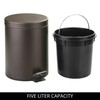 iDesign Round 1.3 Gallon Bathroom Step Trash Set of 2-Bronze