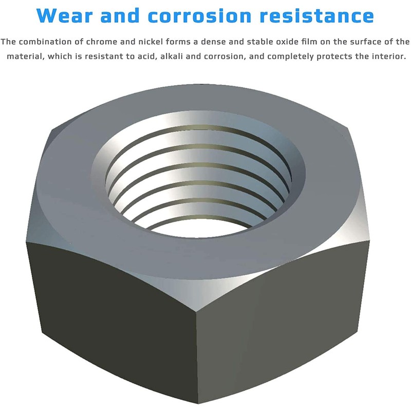 M14 Nut (Pack of 5) Locking Nuts Stainless Steel Hexagon