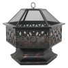 SEGAWE Hex Shaped Patio Fire Pit Firepit Bowl Fireplace Outdoor