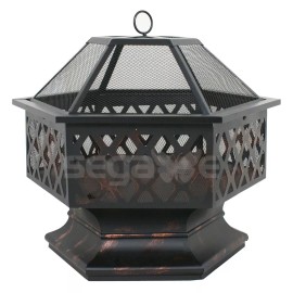 SEGAWE Hex Shaped Patio Fire Pit  Firepit Bowl Fireplace Outdoor Home Garden Backyard