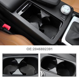 eMagTech Car Central Armrest Drink Holder 2046802391 Compatible with C-Class W204 E-Class W212 C207 A207 Centre Console Cup Holder Insert Divider Black