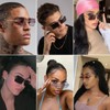 NIDOVIX Rimless Rectangle Sunglasses For Women Men Fashion Frameless UV400