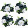 JUSMAI Artificial Flowers Ball 4 Pcs - Emerald Green White